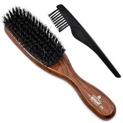 Kent brushes Finest narrow Danta Wood Black Bristle Brush for Ladies