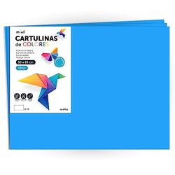 Coloured Cardstock, Large Cardstock, 50 x 65 cm Clear and Intense Colours, 180 g Cardstock for Crafts, Creative Designs and Art Projects · m-office (x50 Sheets, Medium Blue)