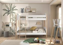 Vipack BUNKBED, Combi_Solid_Pine_MDF, White, 214,5 x 175 cm