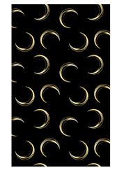 Halloween-Themed Blank Journal with blank pages with a border - Gold Crescent Moons on Black Background (150 pages)