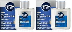 NIVEA MEN Hyaluron Bálsamo After Shave Antiedad con Ácido Hialurónico (1 x 100 ml), bálsamo hidratante para calmar la piel tras el afeitado, bálsamo facial refrescante (Paquete de 2)