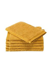 De Witte Lietaer Contessa Gants de Toilette, Cotton, Golden Yellow, 6gants