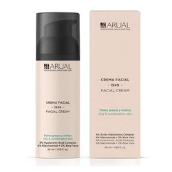 Arual Fet och blandad hudkräm med hyaluronsyra, niacinamid, Aloe Vera