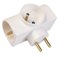 Gefotech - Ladrão para 3 tomadas (3 x 16 A + tomada de terra), cor branca