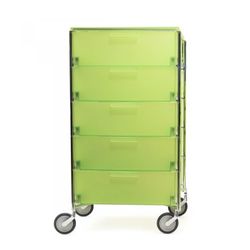 Kartell 2034L3 behållare mobil, 5 lådor, citrongul