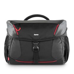 Hama Modern Camera Case - Phoenix 200, Black, with 7 Dividers, Recycled Polyester, Zipper, Unisex