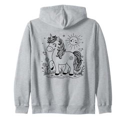 Unicorno Pittura da colorare Bambini unicorno Ragazzi Ragazze da colorare Felpa con Cappuccio