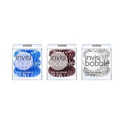 invisibobble Lot de 9 élastiques Bleu marine/brun chocolat/transparent