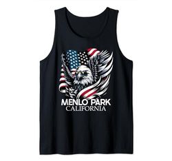 Menlo Park California 4th Of July USA American Flag Camiseta sin Mangas