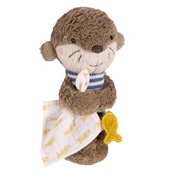 Fehn pinza nutria, Juguete que se agarra para sonar, chirriar, sentir y jugar, peluche como fiel compañero, juguete de motricidad para bebés y niños pequeños a partir de 0 meses