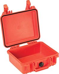 PELI Protector 1200 stötsäker låda, IP67-vatten- och dammtät, 4 liters kapacitet, tillverkad i USA, inget skum, orange