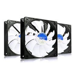 AABCOOLING Silent Force Fan 12-120mm Ventilateur pour Boîtier PC Silencieux et Efficace avec 4 Pads Anti Vibrations, 12V, Ventilation PC, 12cm, Ventilo PC, Fan PC, 12,9 DB(A) 97 m3/h - 3 Pièces