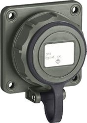 SIROX® Enchufe integrado resistente al agua a presión, diseño de cubierta con correa, color: verde oliva