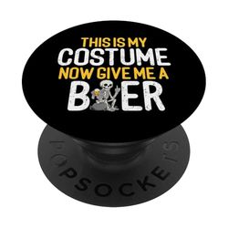 This is My Costume Beer Lover Skeleton Drinking Halloween PopSockets Adhesive PopGrip
