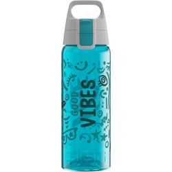 SIGG - Tritan drinkfles - Total Color One Good Vibes - Geschikt voor koolzuurhoudende dranken - Vaatwasmachinebestendig - Lekvrij - Licht - BPA-vrij - Blue Vibes - 0.6L