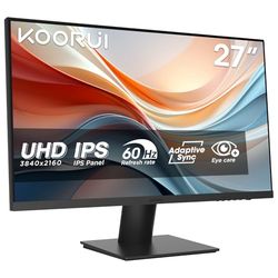 KOORUI N07 27 Pouces Écran PC, 4K Moniteur UHD(3840x2160), IPS 60Hz HDR10 Adaptive Sync, 2X HDMI 2.0 & DisplayPort 1.4, VESA 100x100mm, Soins des Yeux