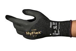 Ansell Hyflex 11-937 Safety Work Gloves Mechanical Protection, Size 8 (M), Noir (12 Paires)