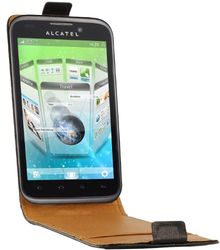 Swiss Charger SCP10094 beschermhoes voor Alcatel OT-995, leer, zwart