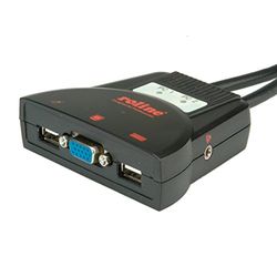 ROLINE 'Star' Switch, 1 Util. - 2 PCs, USB, Audio - Screen-Keyboard-Mouse Switches (1 Util. - 2 PCs, USB, Audio, USB, USB, VGA, 1920 x 1080 Pixels, Black, Plastic)