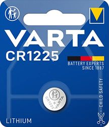Varta Pilha de botão de lítio CR1225 de 3V, pilhas de botão numa bolha original de 1 unidade, prata