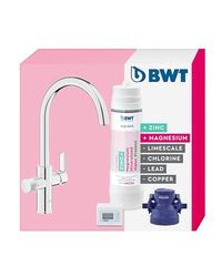 BWT AQA drink Pure 2.0 ZINC + MP200| Mezclador de cocina cromado con caño C extraíble, Pulverizador de enjuague rotativo | Filtra partículas como arena y óxido | Agua potable perfectamente filtrada