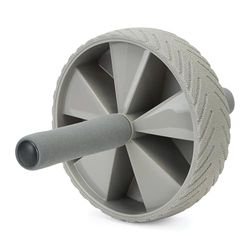 TREXO Rueda de entrenamiento abdominal en color lima, duradera y resistente, hecha de polipropileno y PVC, comodidad y comodidad, asas de espuma suave, medidas 28,5 x 18,5 (color gris)