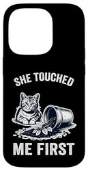 She Touched Me First Cat Plant Kitten Plants Amoureux des chats Coque pour iPhone 14 Pro