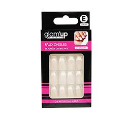 Glam’Up Paris - Faux Ongles - Pleine Couverture - Facile à Utiliser - 24 Faux Ongles par Boîte + Adhésifs Double Face - Forme Ballerine - N°201 - French Manucure