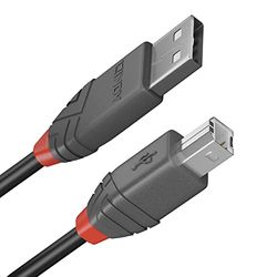 LINDY 36670 0, 2 m USB 2.0 typ A till B-kabel, anthra Line antracit