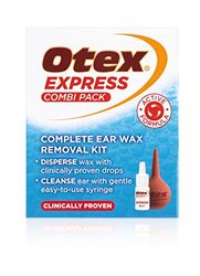 Otex Express Combi Pack, Clinically Proven Ear Wax Removal Kit with Drops and Bulb Syringe For Excessive, Hardened Ear Wax,10ml