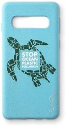 Wilma e, biologiskt nedbrytbart mobiltelefonfodral – passar för Samsung Galaxy S10+, Stop Seeres plast förorening, plastfri, heltäckande skal – sköldpadda