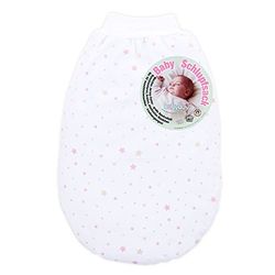 babybay Sliderbag van biologisch katoen met witte riem met sterren, zand/framboos, 1 stuk