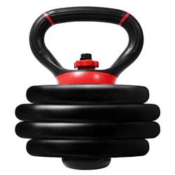 Yes4All LDN6 Impugnatura regolabile per kettlebell, convertitore di piastre per pesi, rosso