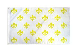 AZ FLAG - Drapeau Fleur de Lys Multi Blanc et Or - 150x90 cm - Drapeau 100% Polyester Avec Oeillets Métalliques Intégrés - Pavillon 110 g