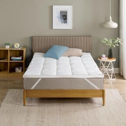 Zinus Mattress Topper, Polyester, White, 190 x 140 cm