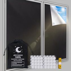 Joydeco Rideaux occultants Portables 100% occultants (299,7 x 144,8 cm), Stores occultants pour fenêtres, Chambre à Coucher, Chambre de bébé, Voyage