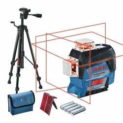 Bosch Professional Niveau Laser Lignes GLL 3-80 C (avec Fonction D'application, Trépied, Portée : Jusqu'à 30 m, 4 piles, AA, Dans Une Boîte En Carton), Bleu