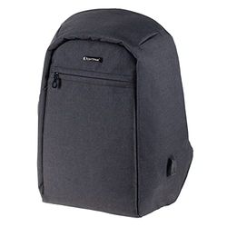 Lightpak Safepak Laptop Backpack Made of 600D Nylon for 15 Inch Notebook, Anti-Theft, USB Charging Port