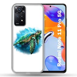 Cover per Xiaomi Redmi Note 11 Pro / 11 Pro 5G Animal Tartaruga Bianco Multicolore