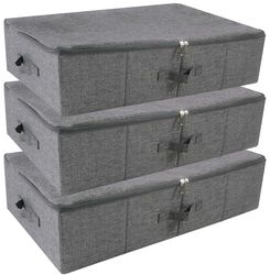 iwill CREATE PRO Lot de 3 boîtes de rangement pliables et rigides lavables avec couvercle à fermeture éclair pour vêtements, couvertures, chambre à coucher, dortoir universitaire, armoire, paniers