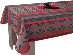 Le linge de Jules Nappe Anti-Taches Phenix Rouge - Rectangle 150 x 300 cm