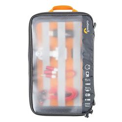 Lowepro GearUp Grote reisbenodigdheden, reiskoffer, reiskoffer voor pc-kabels, adapters, batterijen, opladers, kleine camera's en USB-sticks, laptop-accessoiretas, gemaakt van gerecyclede stof, grijs