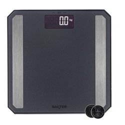 Salter Digital Analyser Scale – Matte Black Bathroom Scale, Body Fat/Water, Muscle Mass, Bone Mass, BMR & BMI, Electronic LCD Display, 180kg Capacity, 8 User Memory, Athlete Mode, Frosted Matte Finish