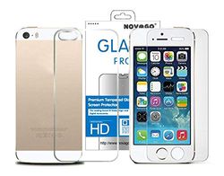 NOVAGO Compatible avec iPhone 5, iPhone 5S, iPhone Se-Lot de 2 Films Protection en Verre trempé pour Avant et arrière