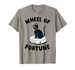 Wheel of Fortune Cat On Robot Vacuum Cleaner Cat T-Shirt