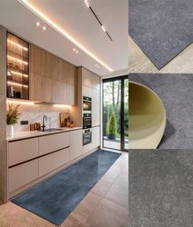 Tadi & Imperio1979 Tappeto Vinile Lungo Effetto Cemento- Eleganza e Durabilità per Decorazione Interni e Facile Pulizia/ 50 x 400 cm/Grigio