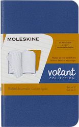Moleskine QP701B41M17 X-Small Volant Ruled Forget Journals - Blue Amber/Yellow