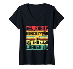 Mujer Operador De Minicargadora Camiseta Cuello V