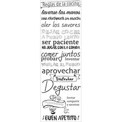 Plage Regras da cozinha autocolante para o frigorífico, vinil, branco e preto, 60 x 180 cm