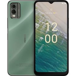 Nokia C32 6.5” HD+ Smartphone with 4GB RAM/64GB ROM, 50MP/8MP cameras, 5000 mAh 3-day Battery Life, Toughened Glass back, IP52 Rating, Fingerprint sensor & Face unlock, Android 13, Dual SIM - Green